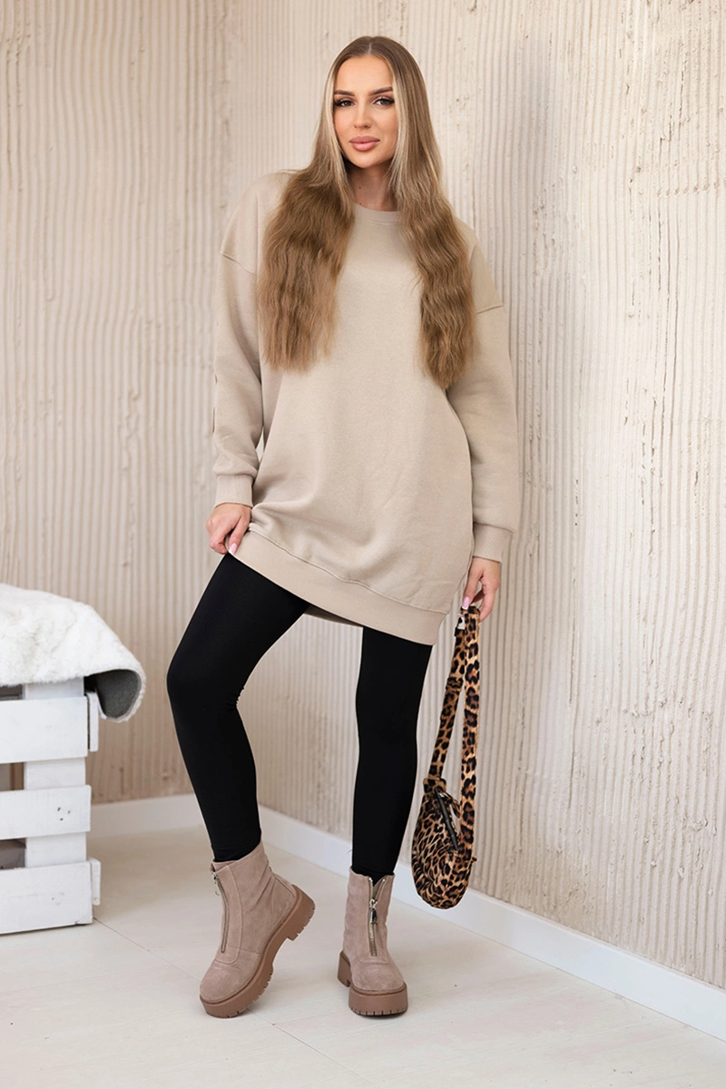 Insulated sweatshirt with California logo light beige