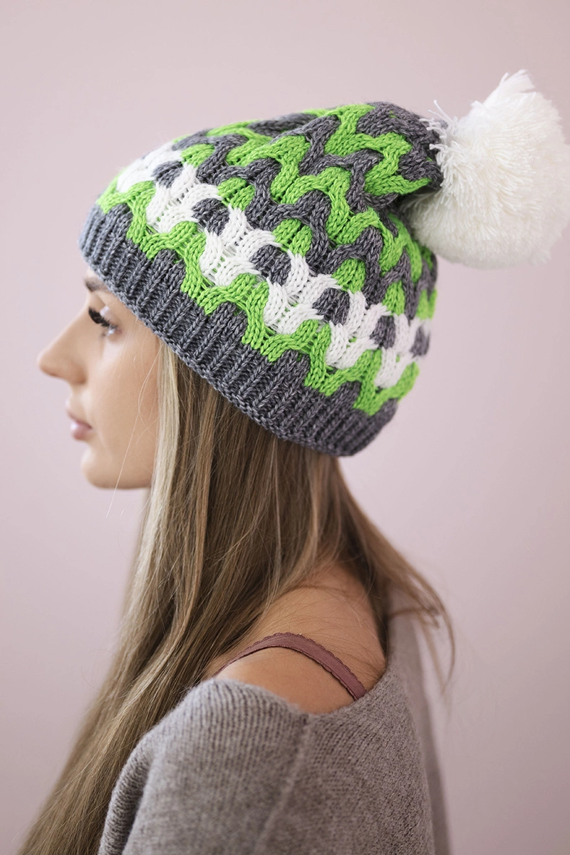 Women&#039;s cap Laila K283 graphite+green neon