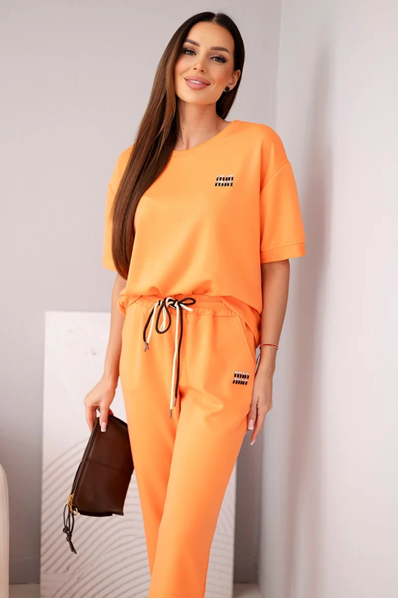 Дамски вискозен комплект Kesi с къс ръкав и панталон