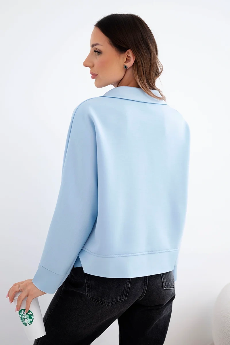 Elegantní viskózová mikina s límcem