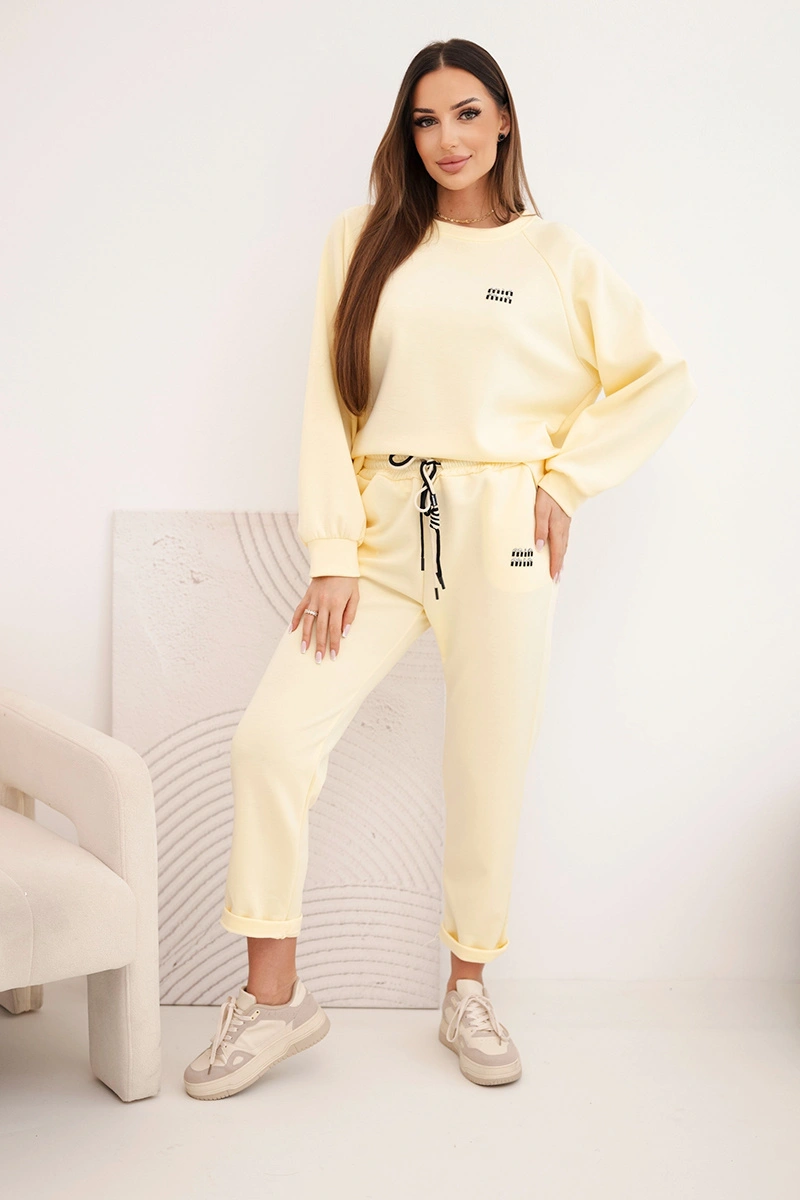 Kesi Włoski Women's set in buttery viscose with a sweatshirt and pants yellow