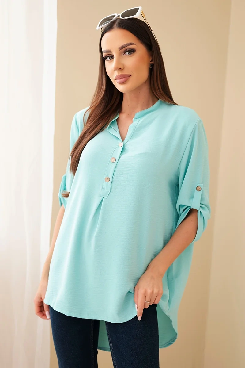 Halenka s prodlouženým zadním dílem tmavá máta UNI