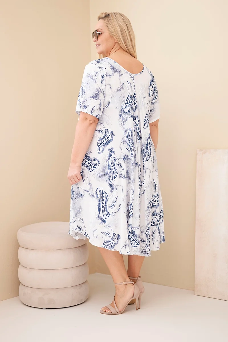 Plus-size dámske viskózové šaty Kesi