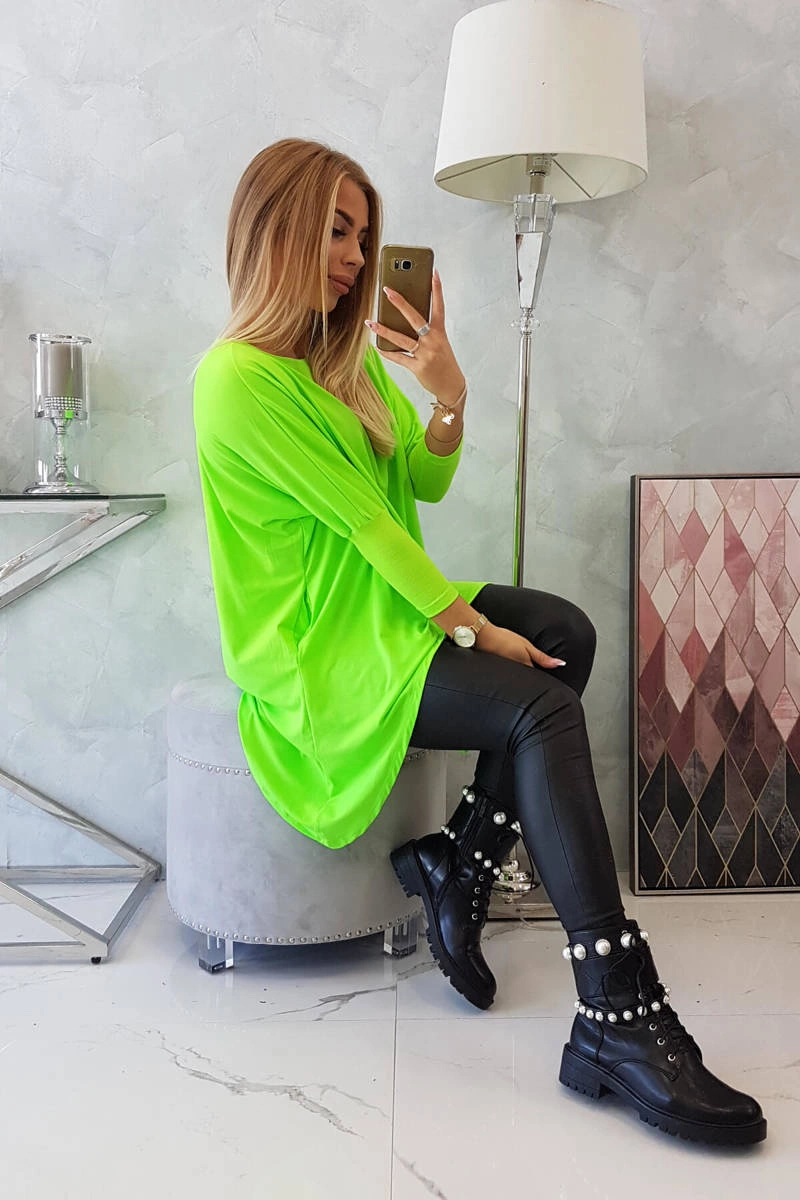 Oversize blouse green neon colors