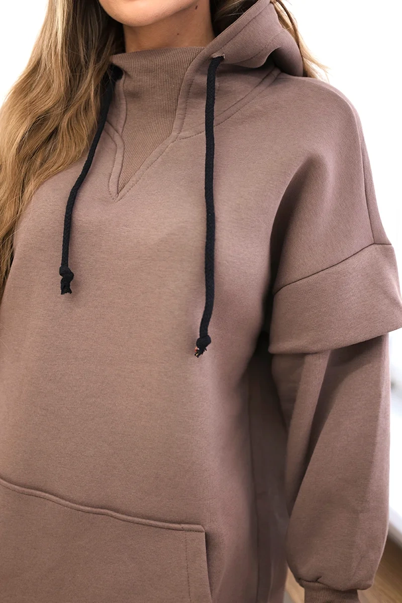 Mocca insulated turtleneck sweatshirt