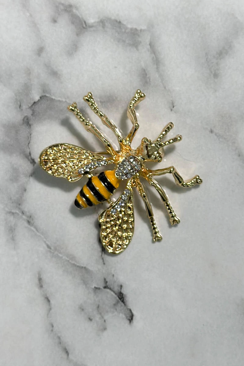 Bee A-2-21-9 black brooch