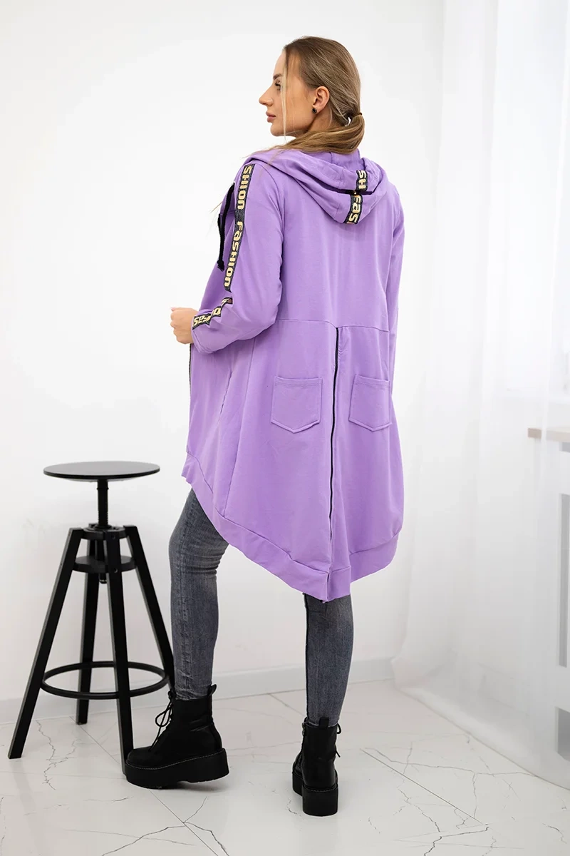Sweatshirt with back zip dark purple