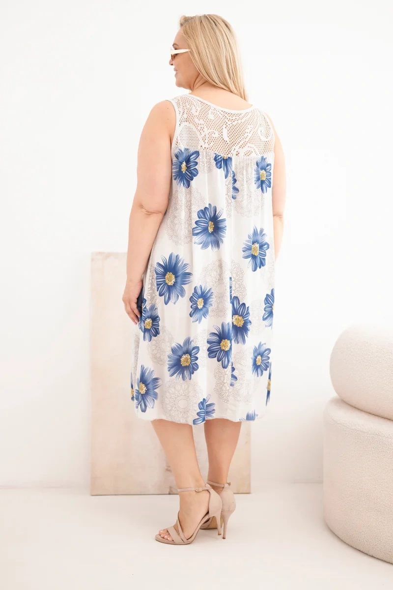 Kesi dámske floral plus size šaty s čipkovým výstrihom