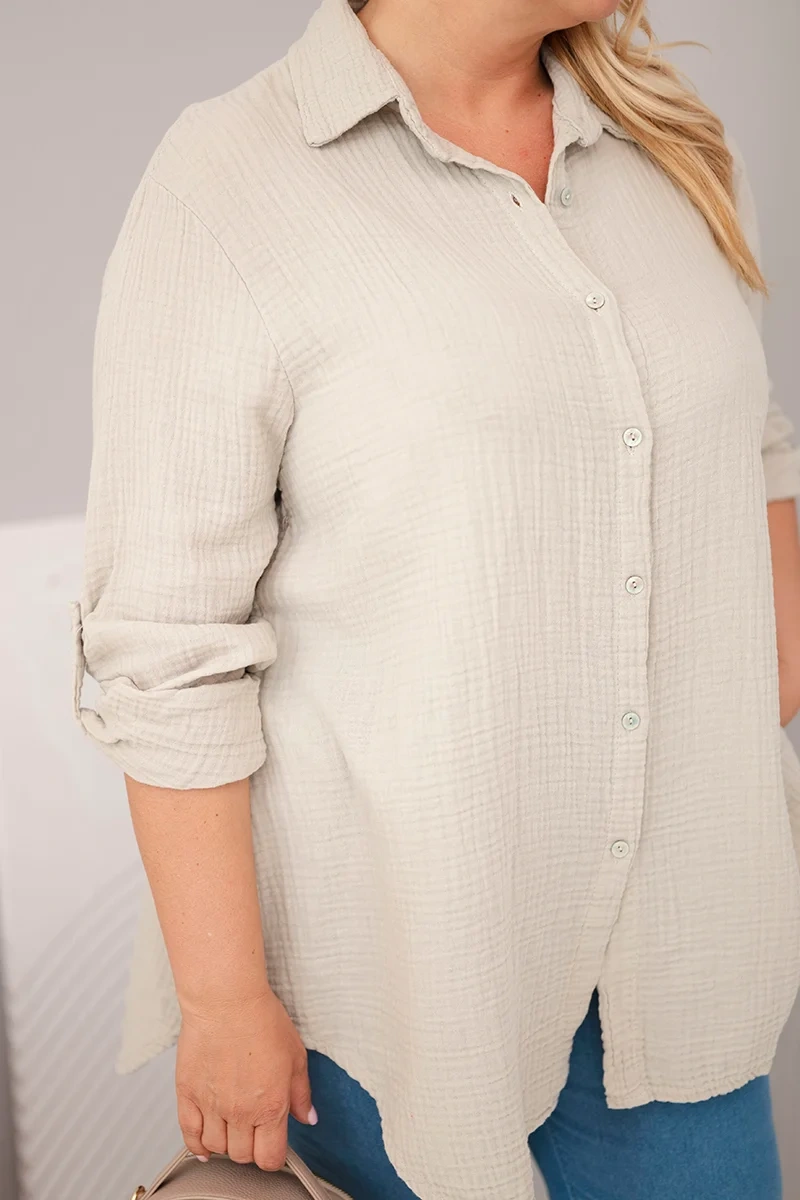 Kesi Włoski mušelínová košeľa Plus Size