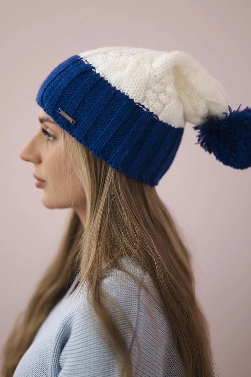Kesi Cap with fleece Paris K212 ecru+mauve-blue