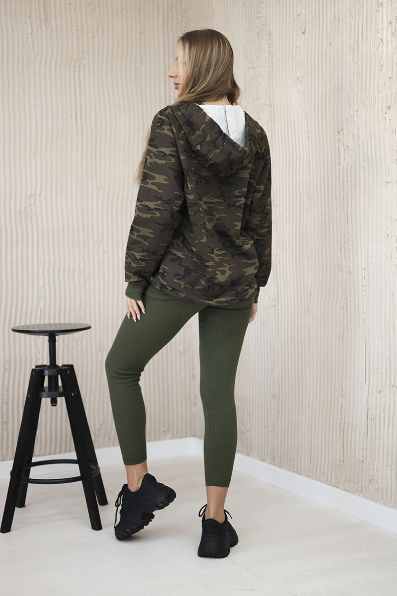 3-piece MOOR set of sweatshirt, top and leggings brown + cappuccino