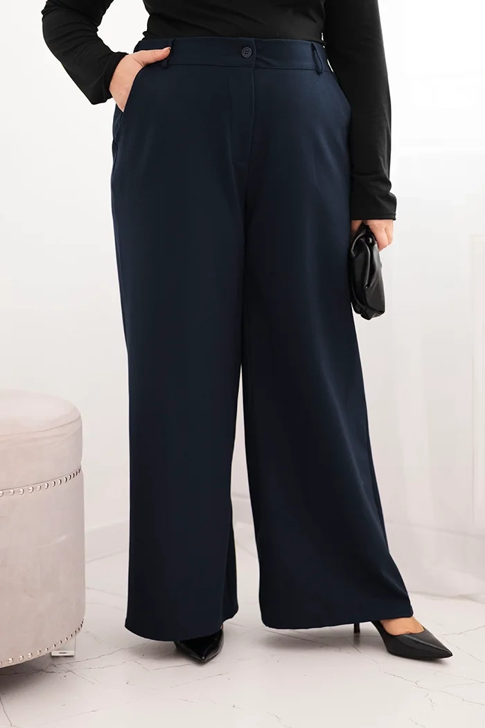 Plus size nohavice s širokými nohavicami