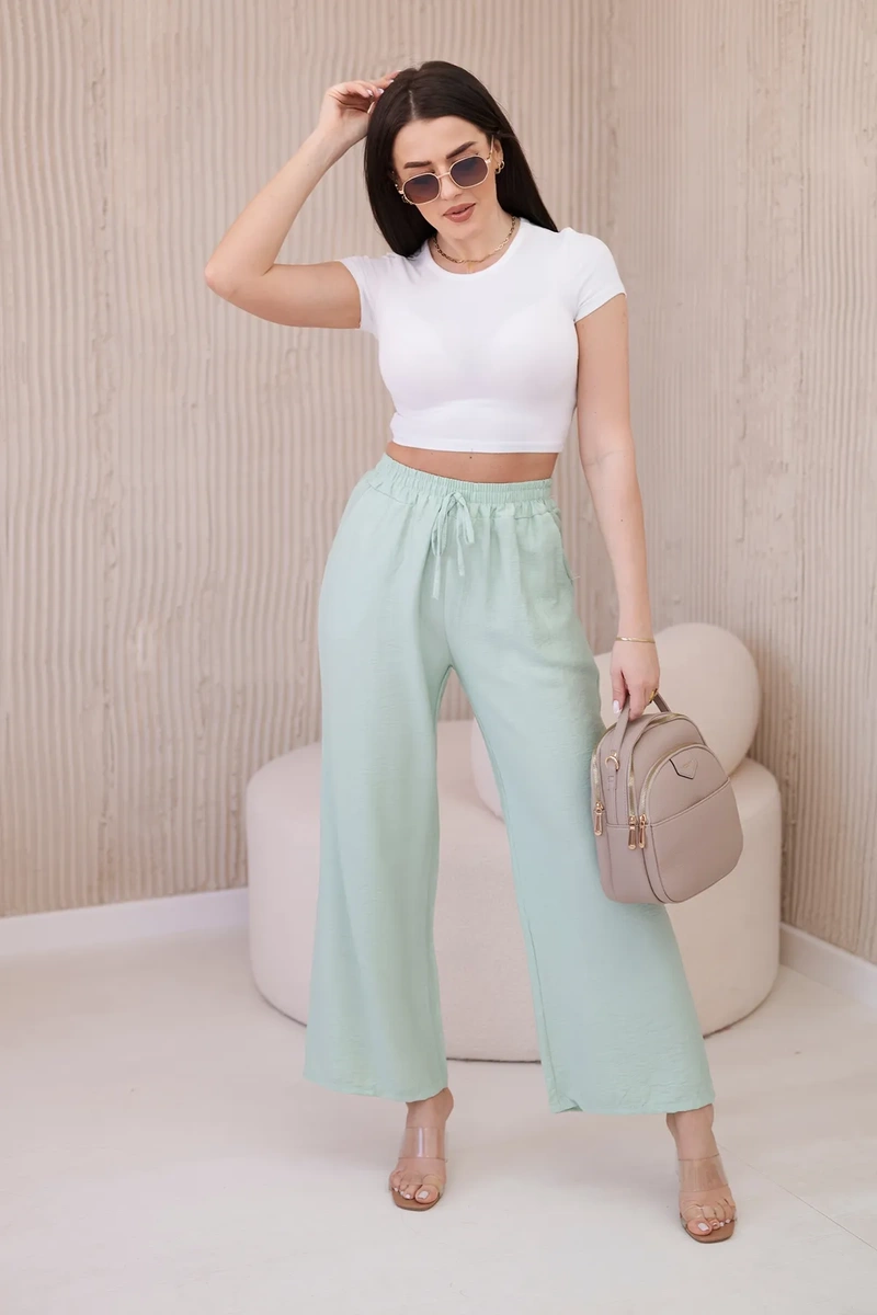 Viscose wide trousers light mint