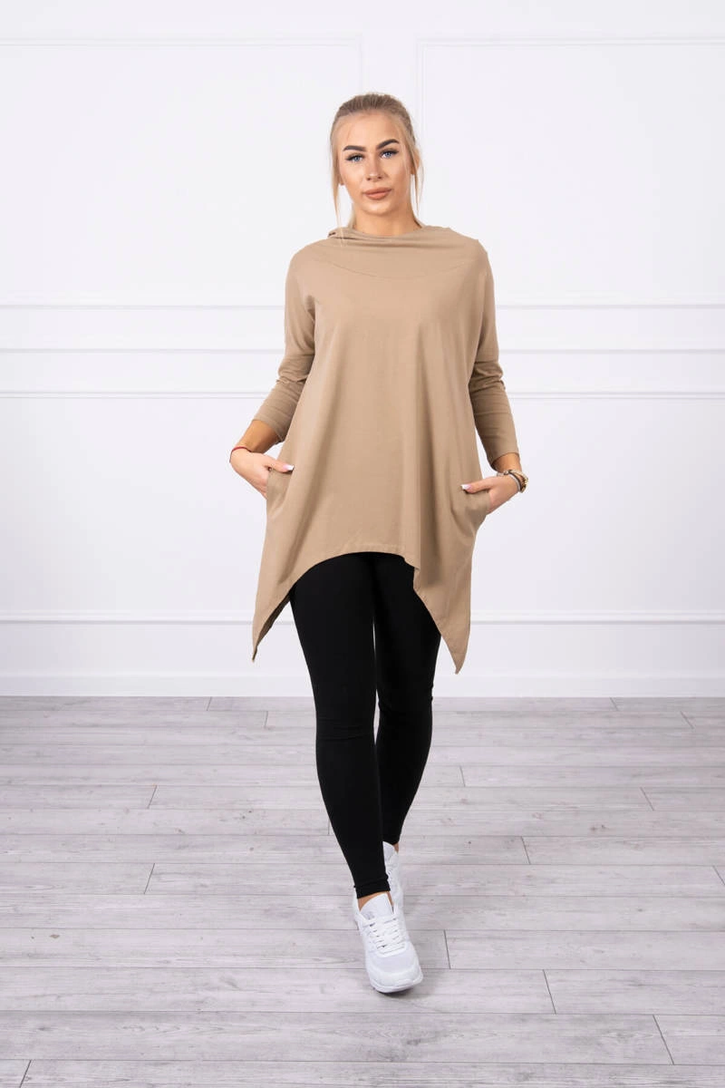 Kesi Sweatshirt with a print of wings camel