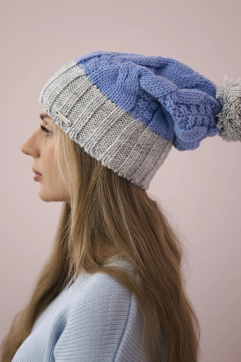 Kesi Cap with fleece Paris K212 blue+gray