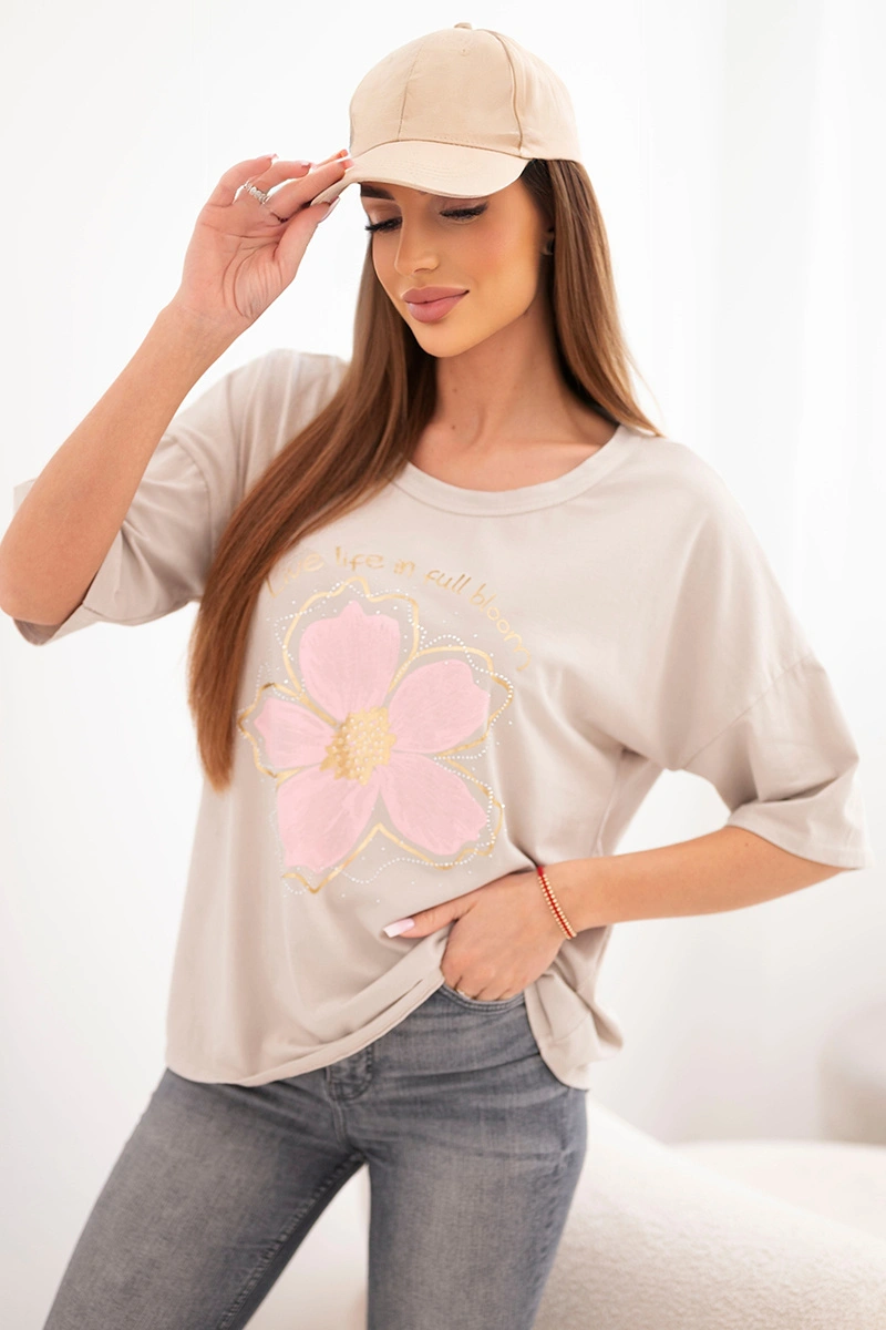 Дамска овърсайз блуза с флорален принт