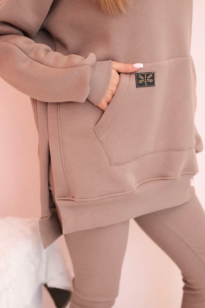 Polski Women&#039;s cotton set hoodie and high-waisted leggings fango