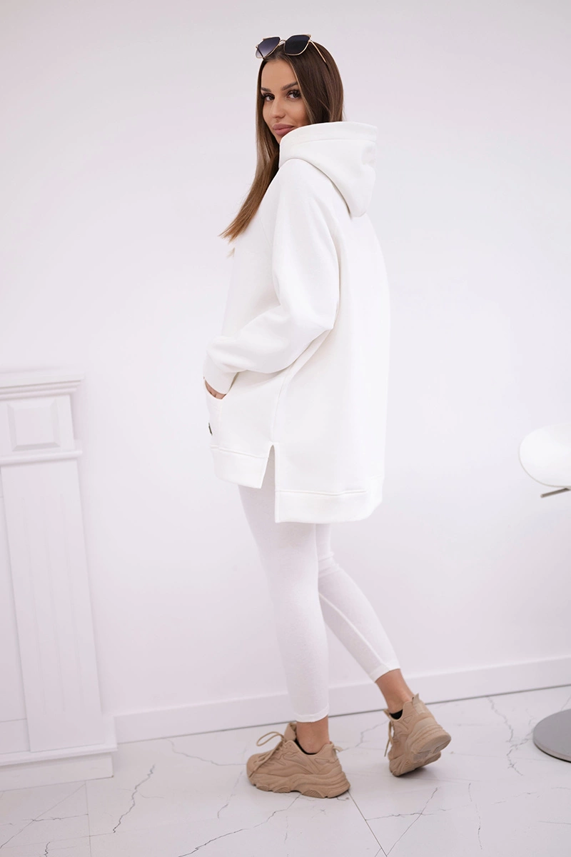 Cotton set insulated sweatshirt + leggings ecru