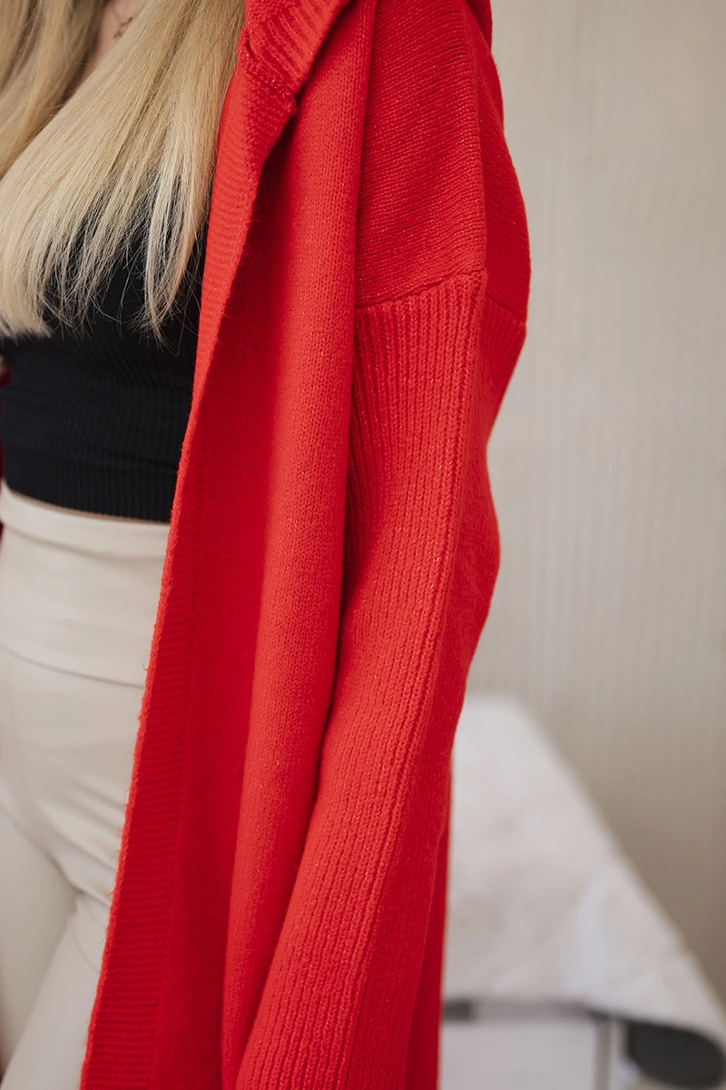 Red hooded sweater