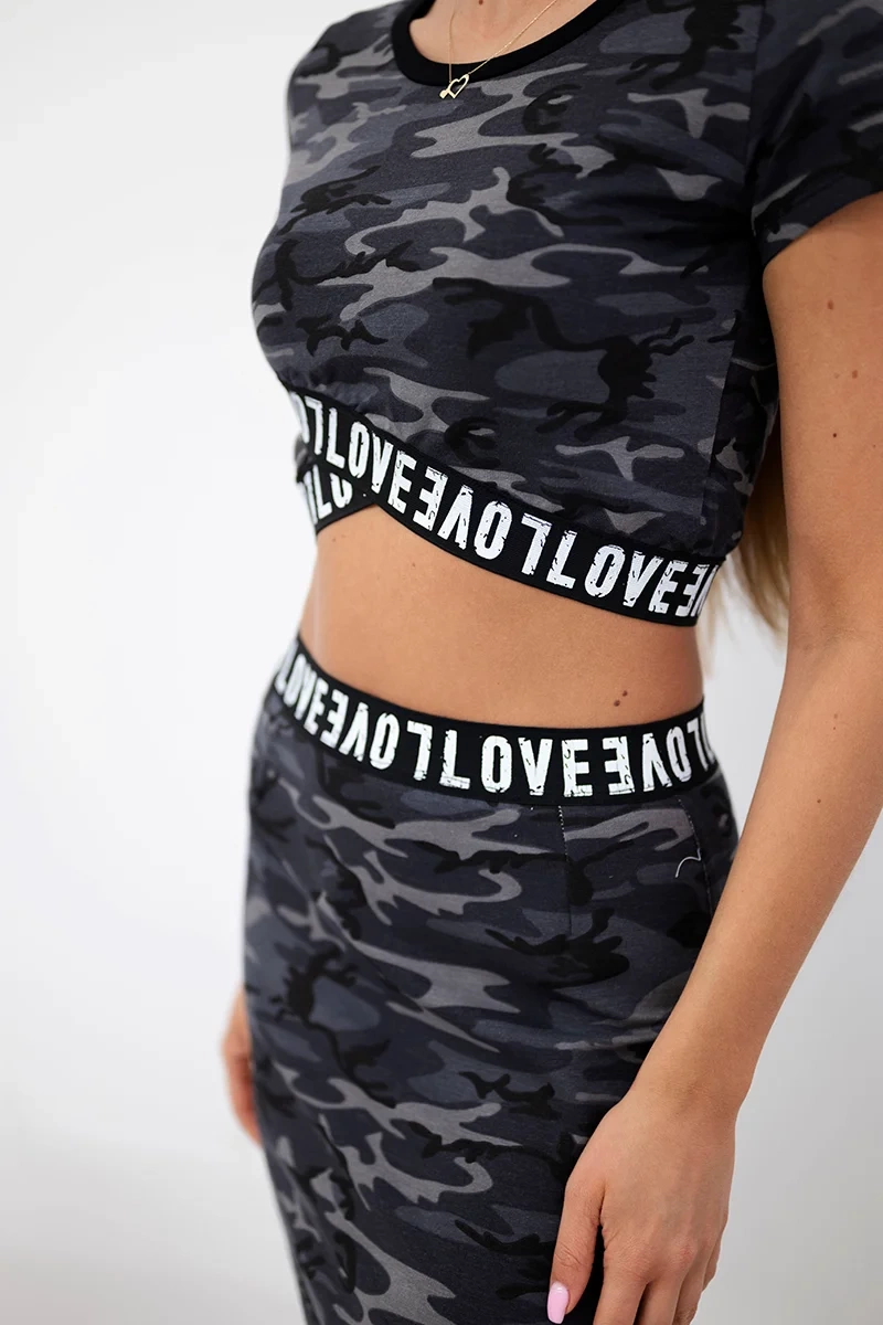 Set of blouses with skirt camo graphite+black