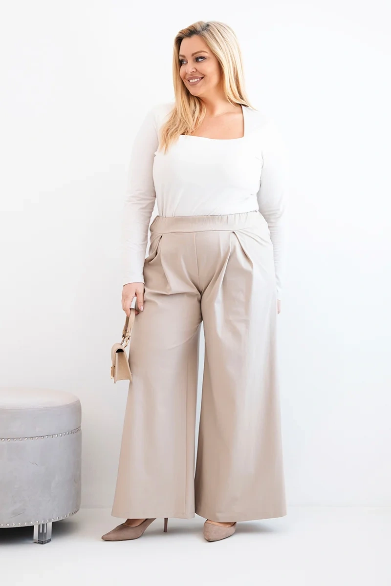 Plus size nohavice s širokými nohavicami
