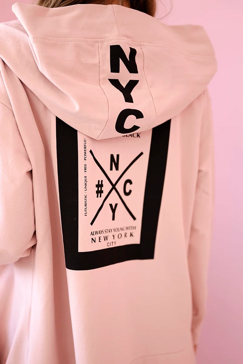 Oversize dark powder pink hooded cape