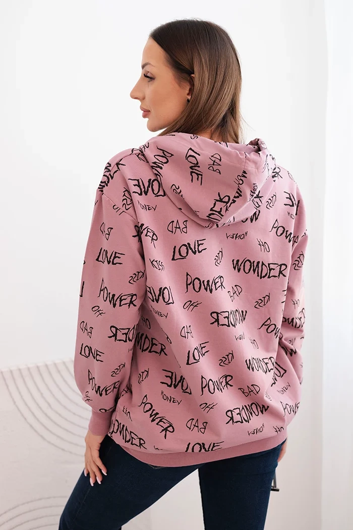 Kesi Sweatshirt with inscriptions dark pink