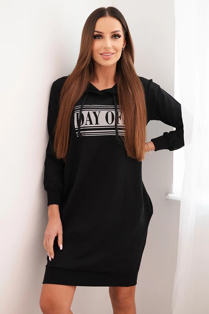 Kesi Dress with reflective print black