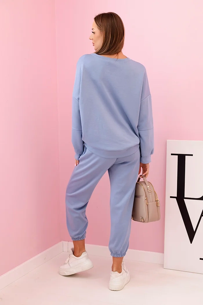 Kesi Włoski Set sweatshirt + pants buttery fabric light denim