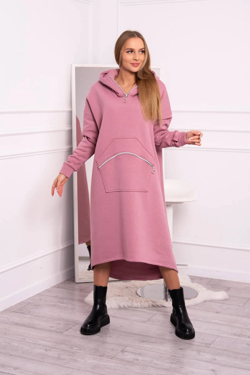 Insulated dress with hood navy pink