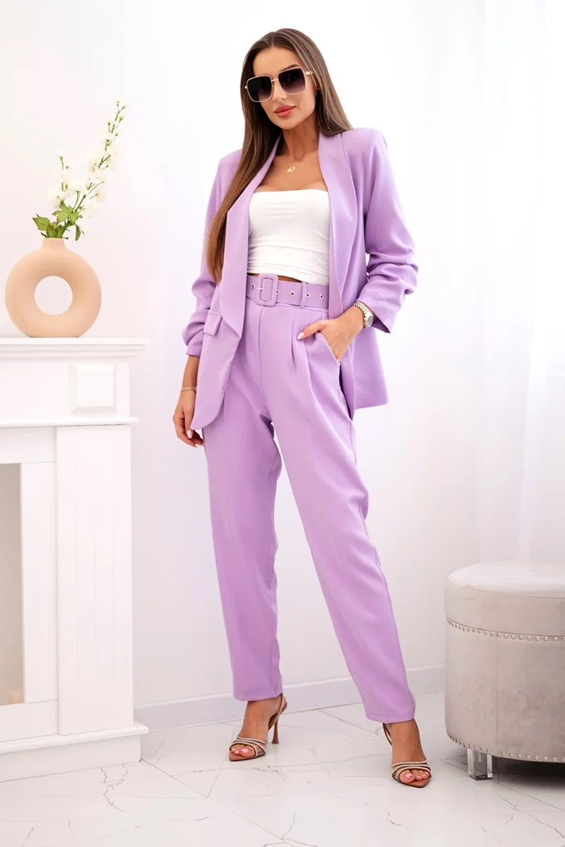 Kesi Włoski Elegant set of jackets and trousers light purple