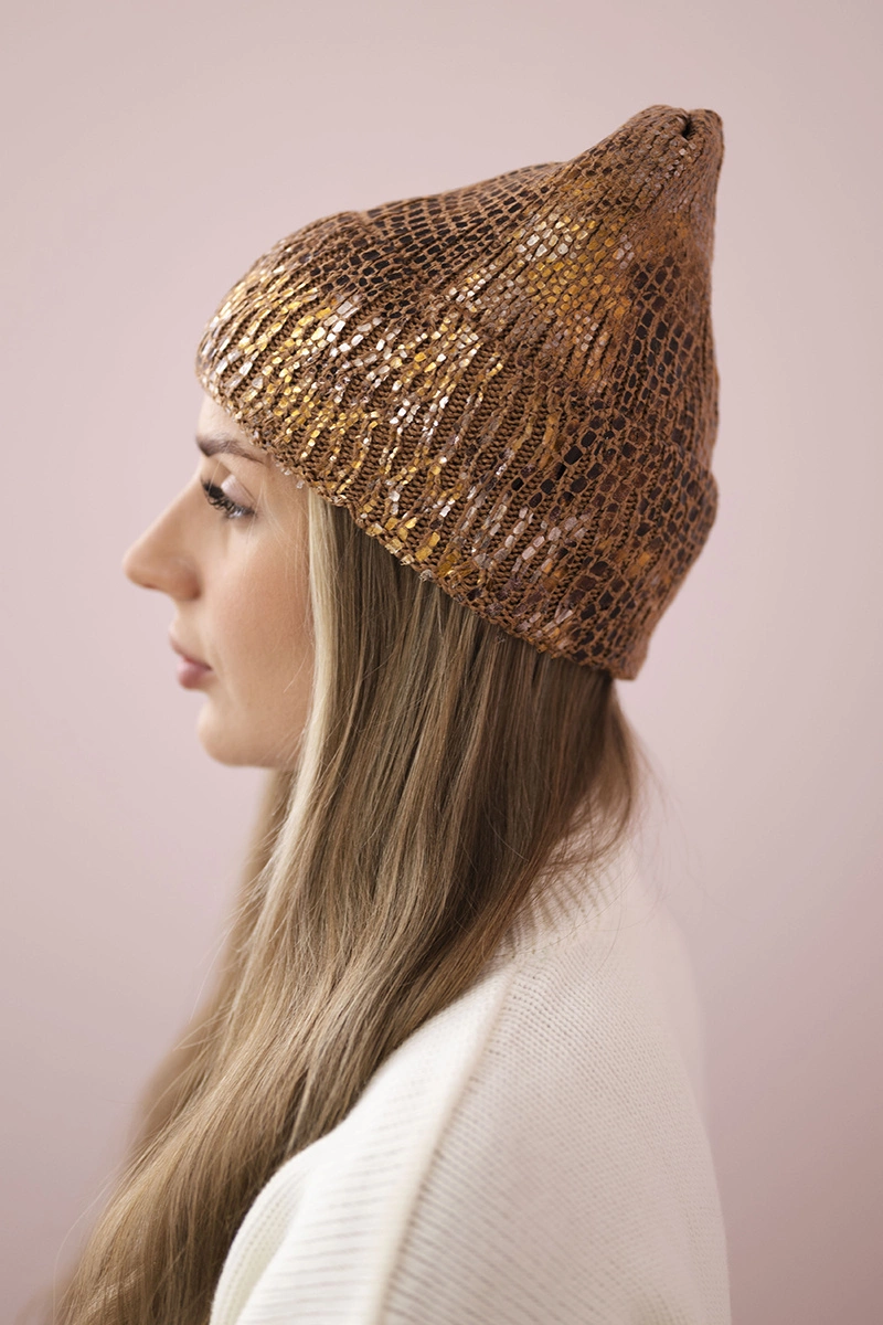 Kesi Cap with mohair Panterka K233 camel