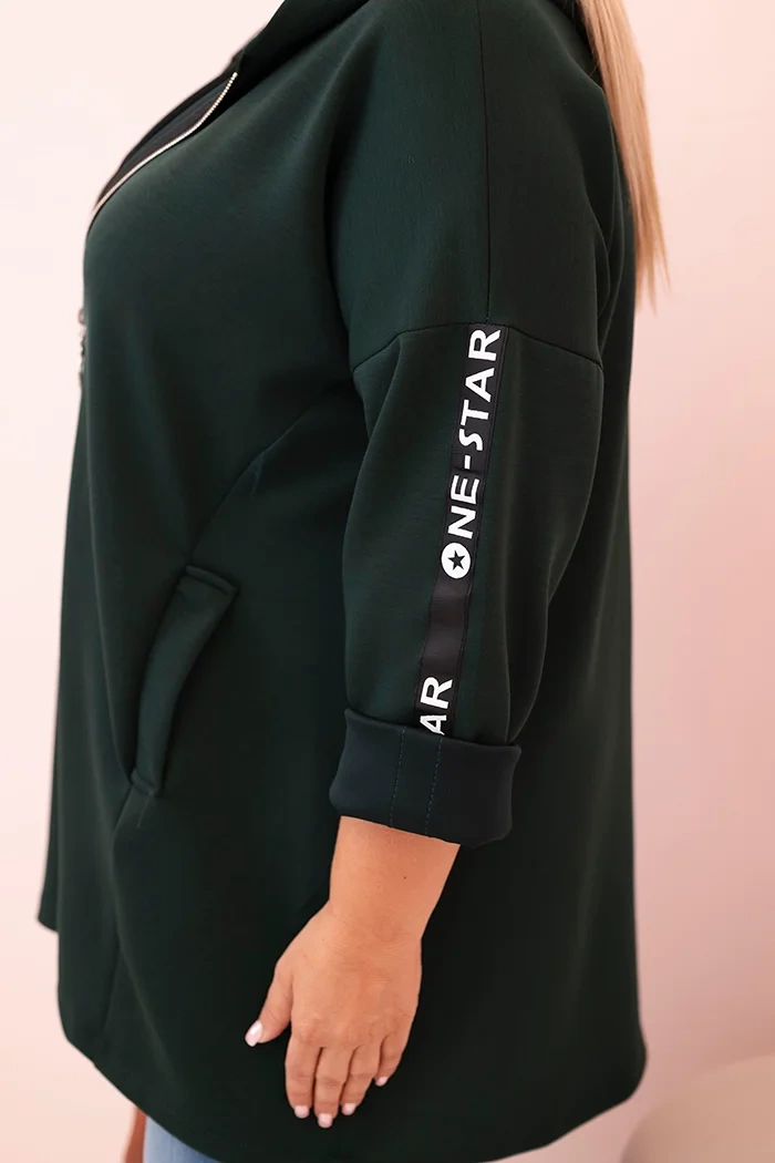 Kesi Włoski Women&#039;s butter-colored sweatshirt with decorative sleeves black