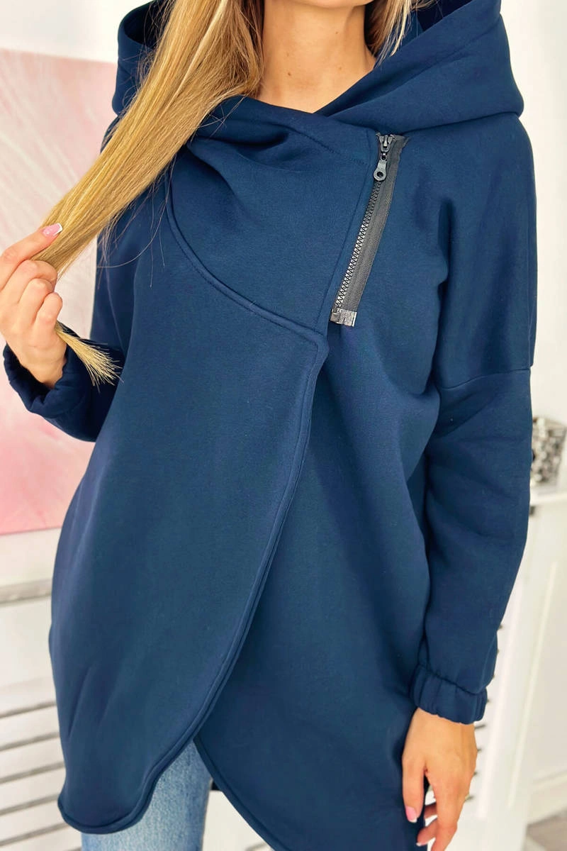 Kesi Sweatshirt with short zipper navy blue