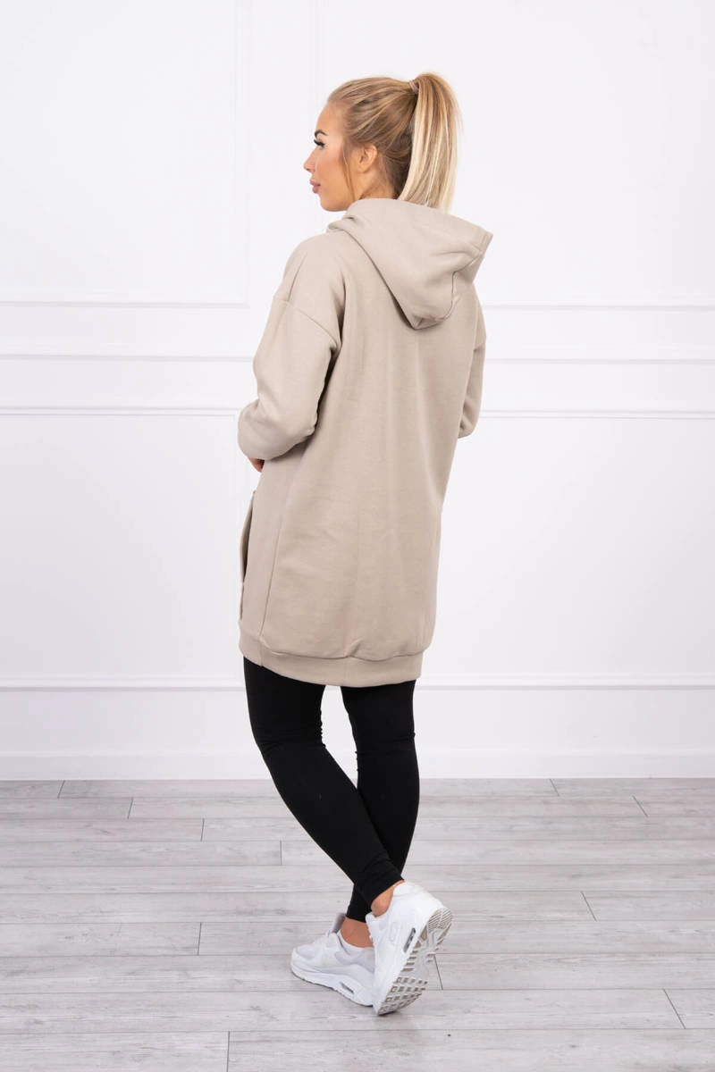 Kesi Hooded sweatshirt with patches beige