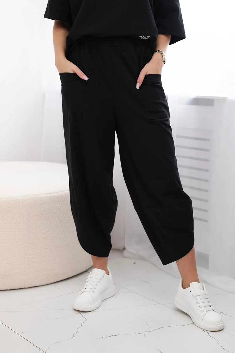 Kesi Włoski Cotton set blouse + trousers black