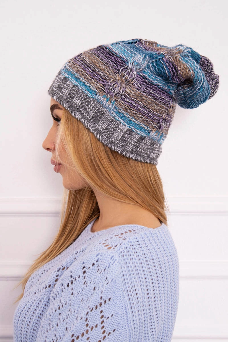 Kesi Cap with fleece Klaudia K255 maritime+gray