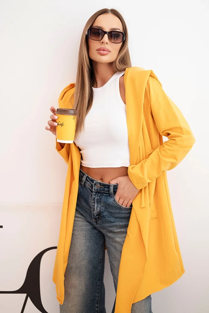 Cape with loose hood mustard