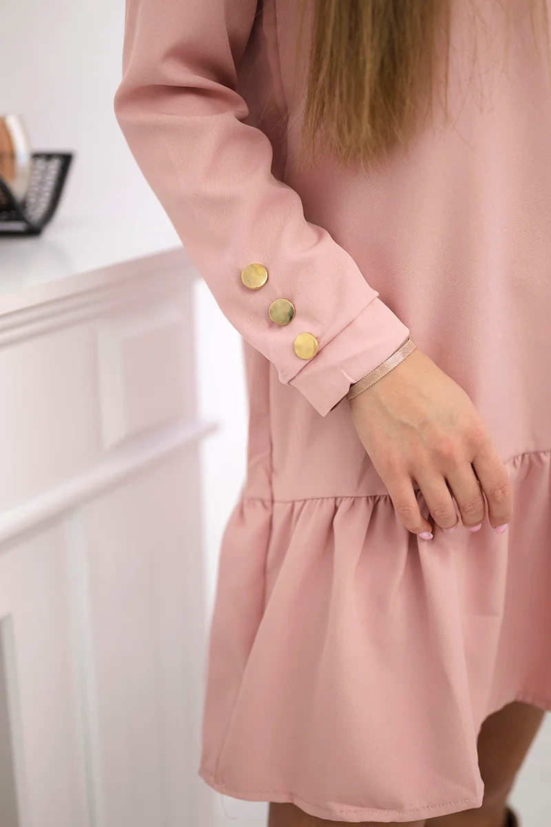 Dress with frills powder pink
