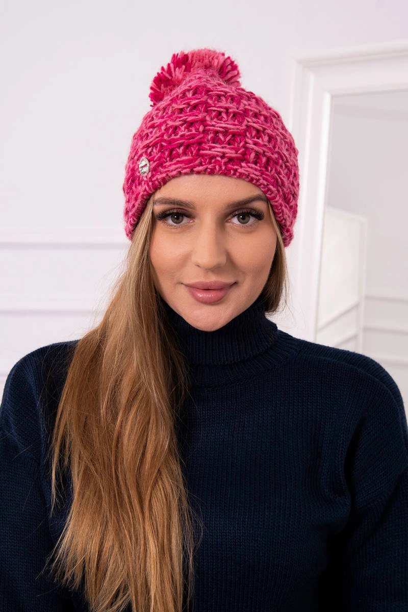 Kesi Fleecová čepice Fiona K275 fuchsiová + světle pudrově růžová