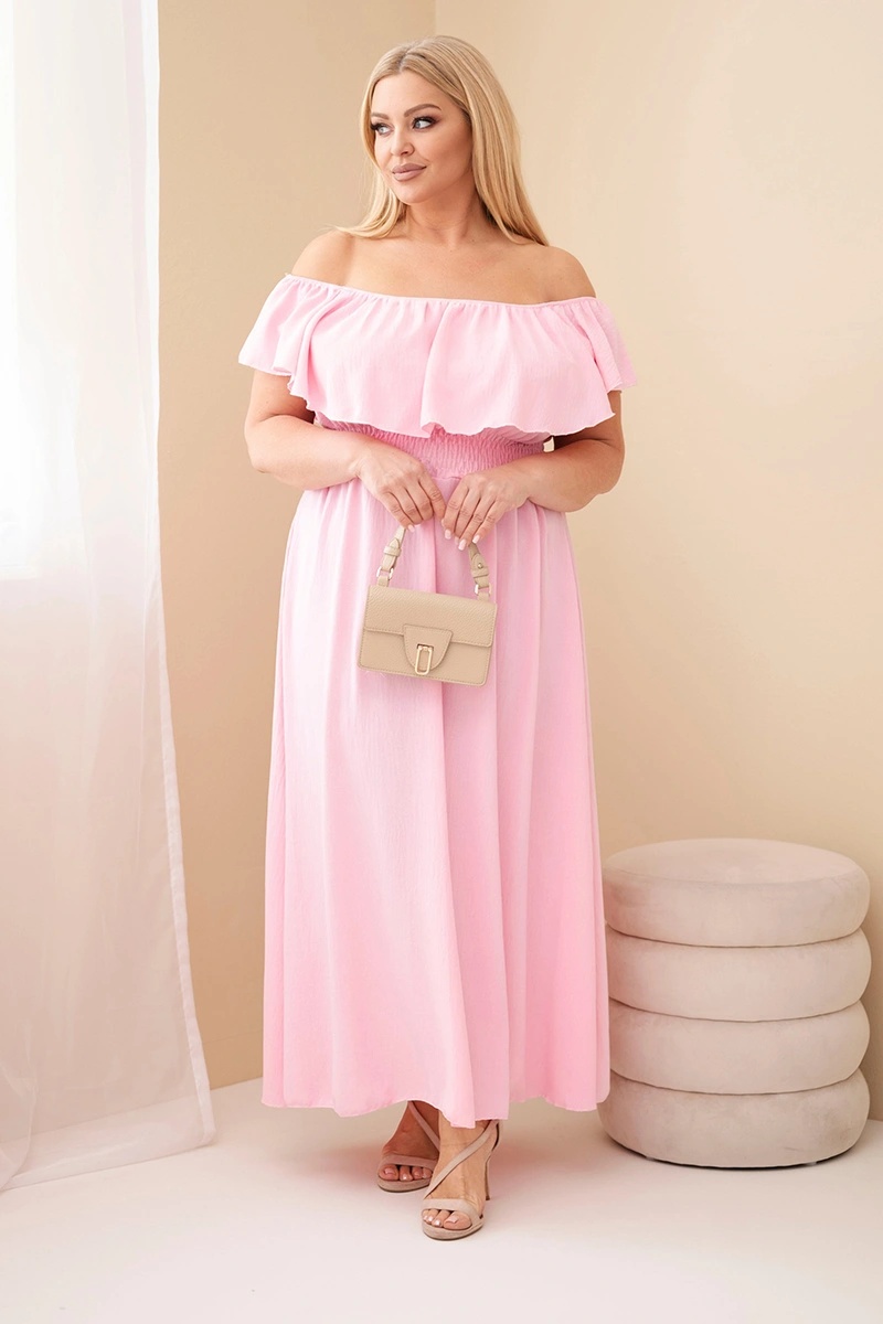 Дамска рокля с големи размери и волани Kesi Włoski