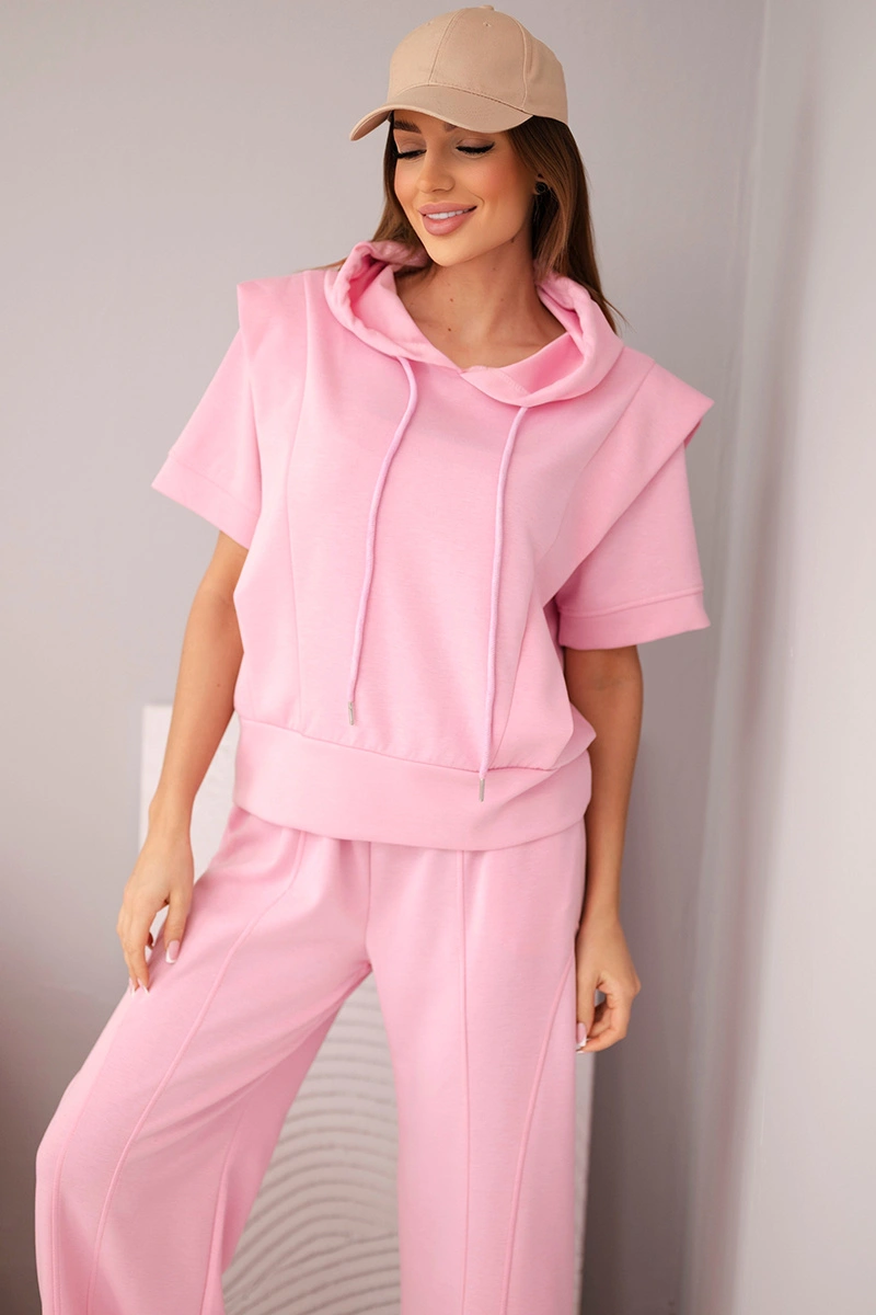 Дамски комплект Kesi Italiansky: суитшърт и панталон, розов