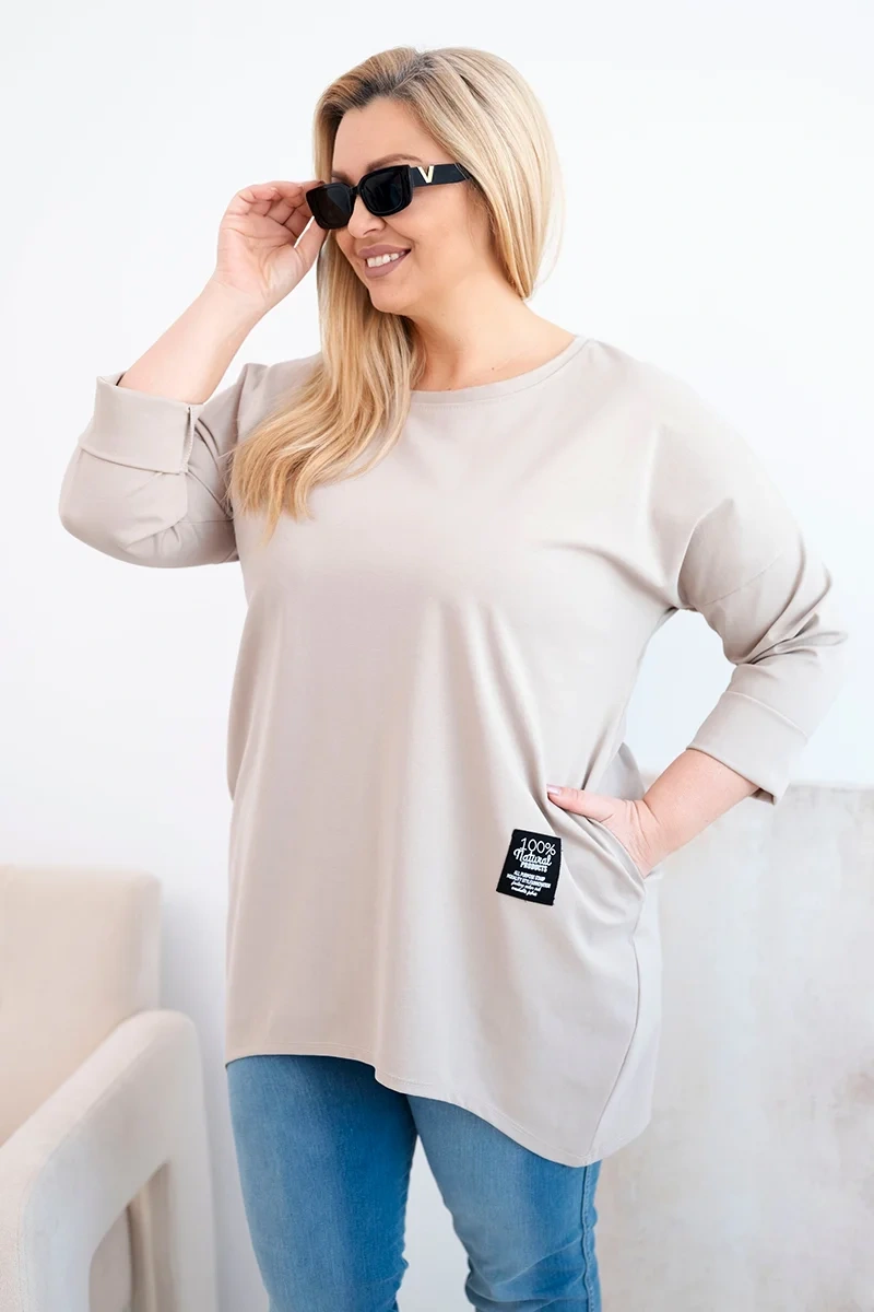 Dámska Plus Size blúzka s dlhším chrbtom