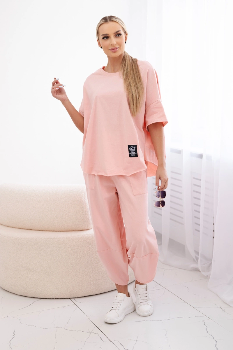 Women&#039;s set T-shirt + pants - peach