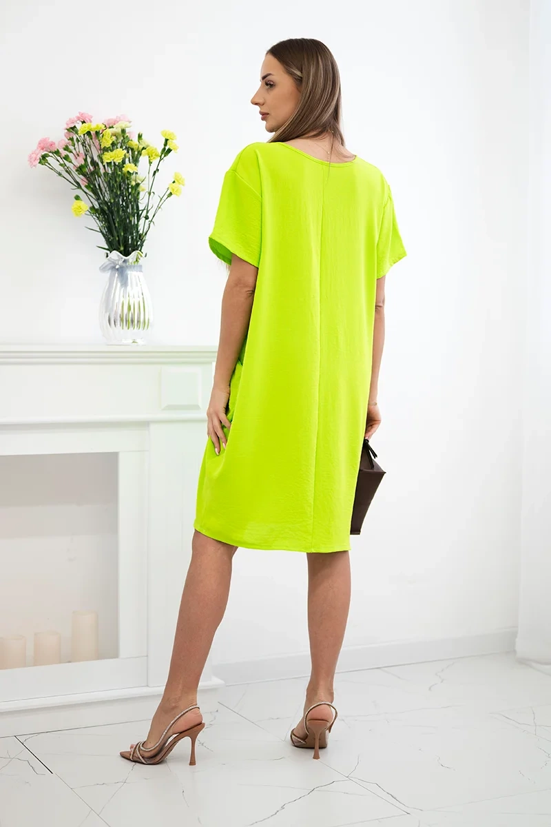 Kesi Włoski Dress with pockets and pendant kiwi