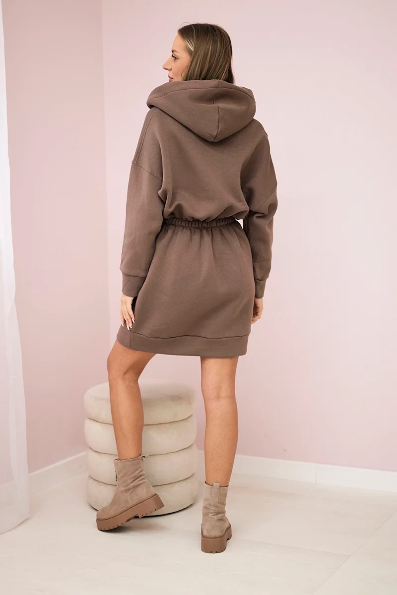 Insulated mocha hooded dress