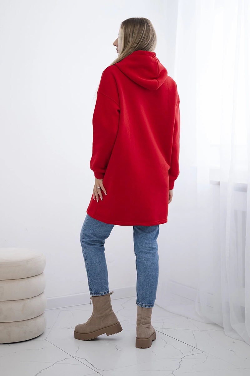 Reinforced hoodie in red