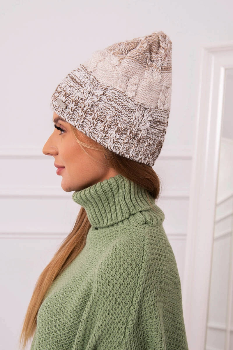 Kesi Čapica s fleece Dolores K303 hnedá+svetlo béžová+tmavo béžová