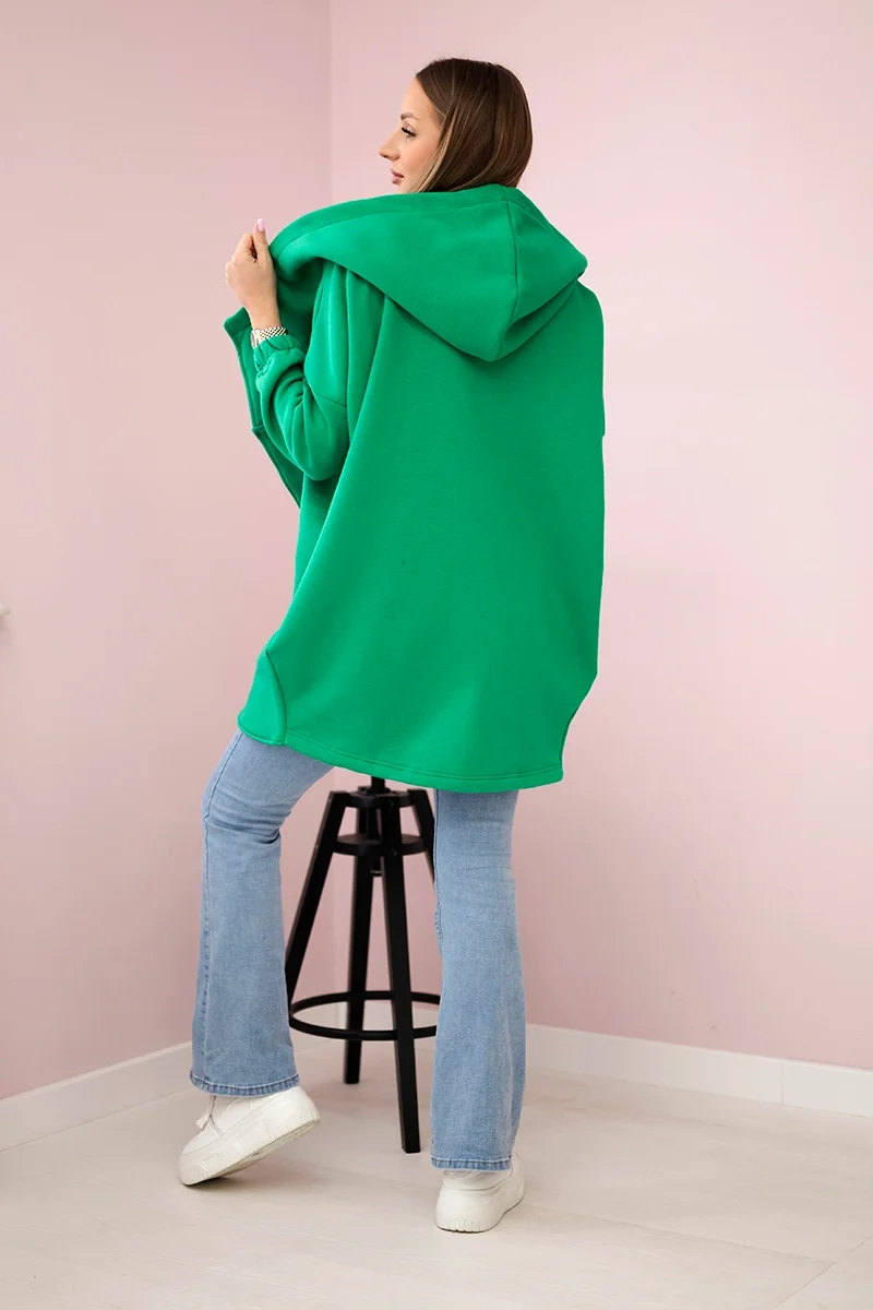 Short zip sweatshirt light green