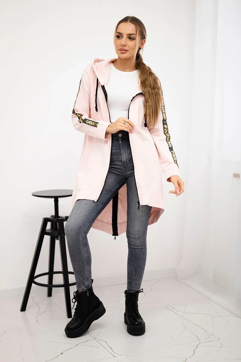 Sweatshirt with zip back powder pink